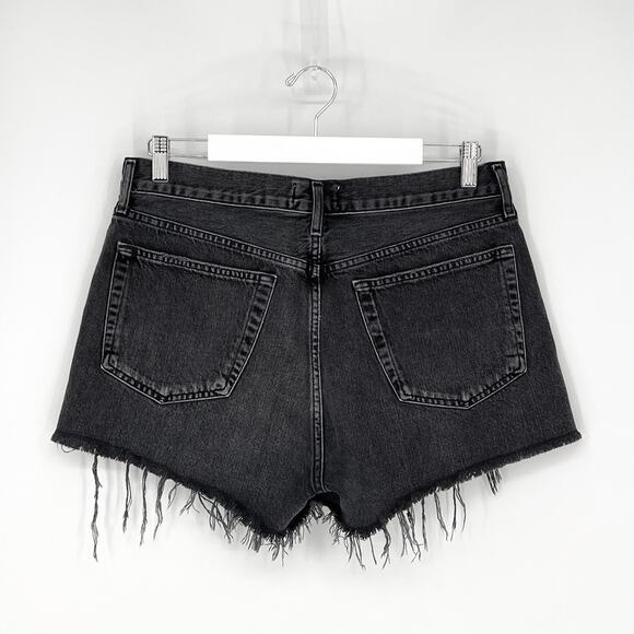 AGOLDE Parker High Rise Cutoff Denim Shorts Crash Faded Black Wash Size 29 - Picture 5 of 5